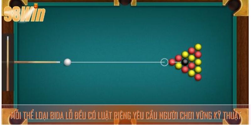 Mỗi thể loại bida lỗ đều có luật riêng yêu cầu người chơi vững kỹ thuật
